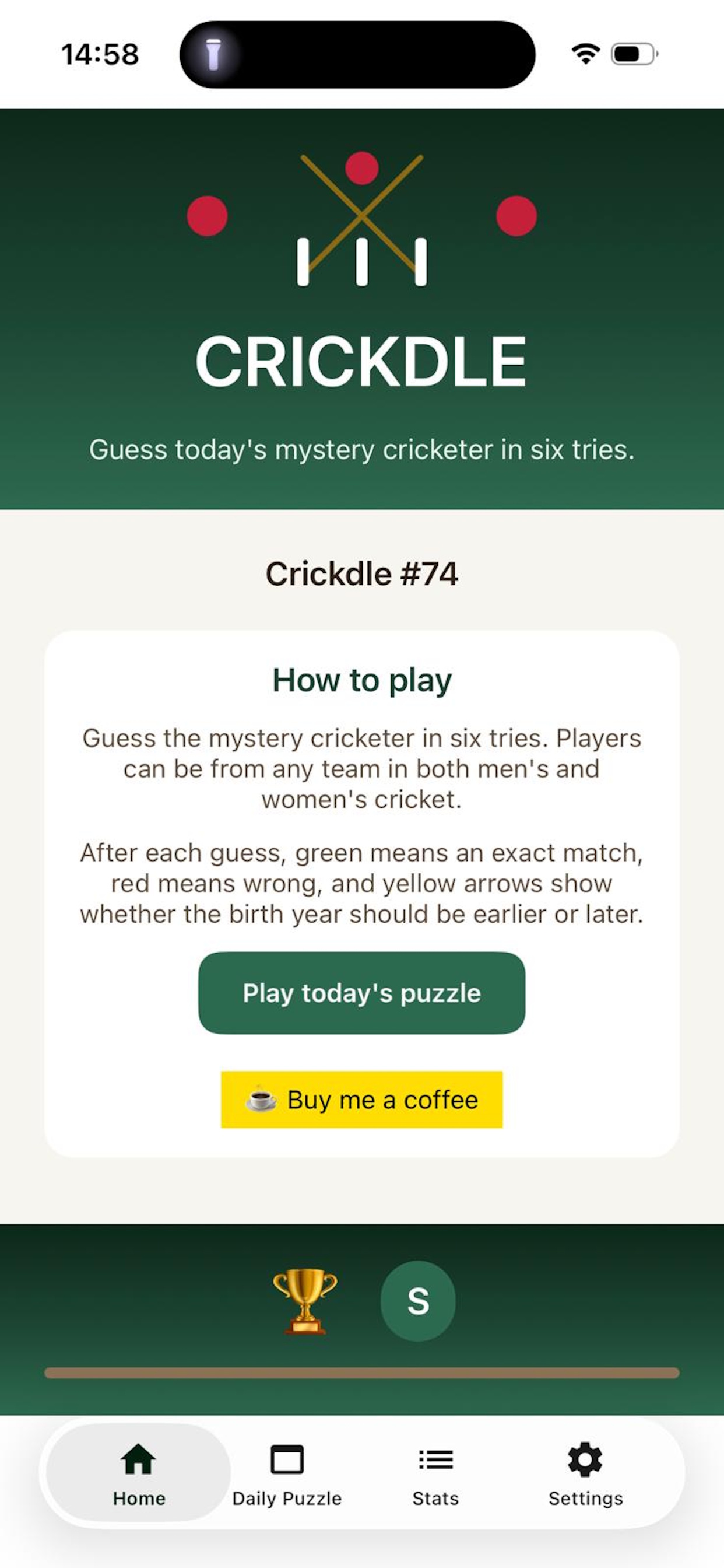 Crickdle app screenshot 1