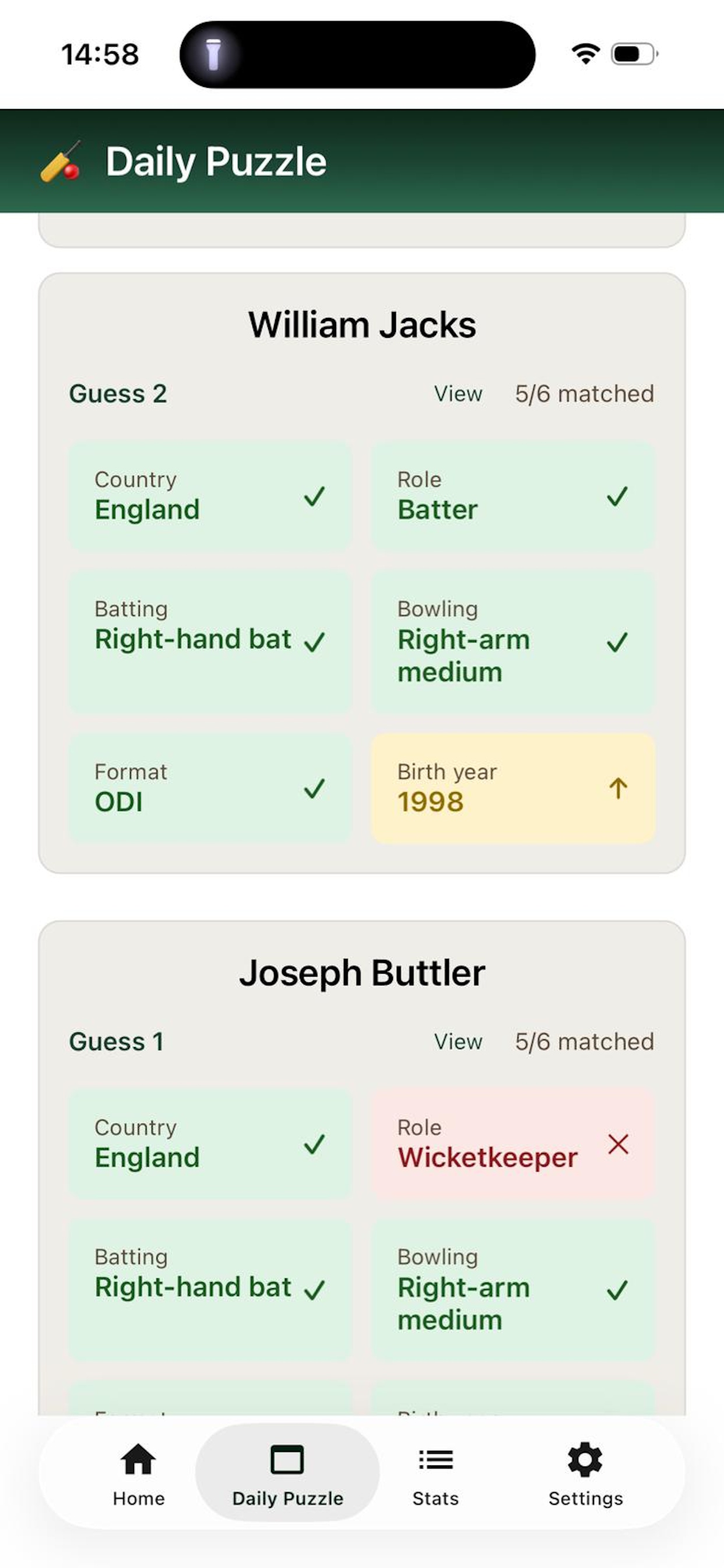 Crickdle app screenshot 3